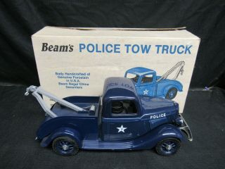 Vintage Jim Beam Whiskey Decanter Police Tow Truck Mib M615