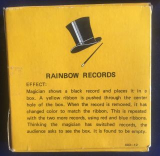 Vintage Magic Trick Rainbow Records: Remco 1975 Like Silk Serenade Color Change 3
