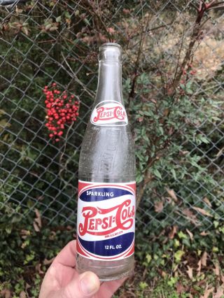 Rare Vintage Red White & Blue Double Dot Pepsi Cola Bottle Greenwood Miss