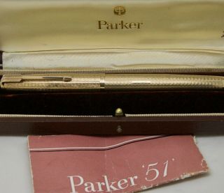 Boxed Solid Gold 9ct Parker 51 Presidential Fountain Pen