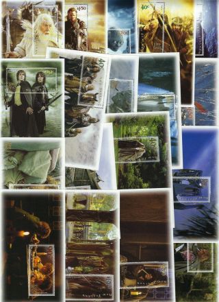 Zealand Scott 1750a - 1902a - Lord Of The Rings 18 Souvenir Sheets