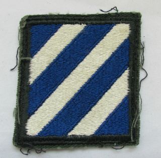 Us Army Blue & White Striped 3rd Infantry Division Wwii Era Patch