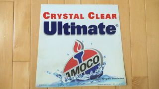 Vintage Amoco Oil Co Reversible Plastic Gas Pump Plate Sign -