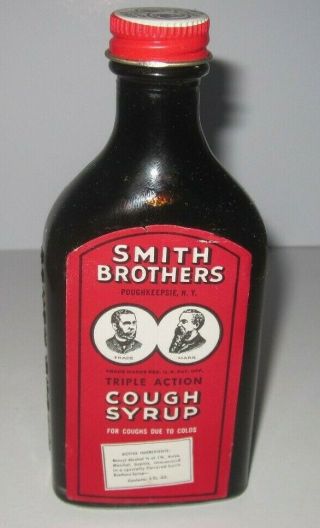 VINTAGE ADVERTISING BOTTLE & BOX - SMITH BROTHERS COUGH SYRUP - POUGHKEEPSIE NY 2