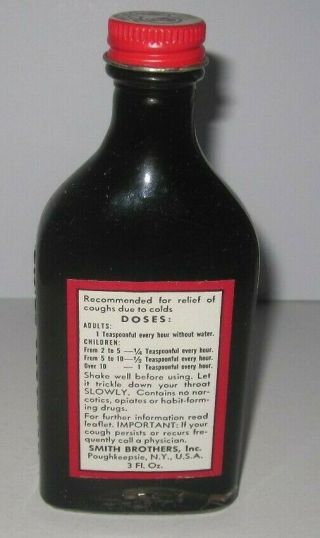 VINTAGE ADVERTISING BOTTLE & BOX - SMITH BROTHERS COUGH SYRUP - POUGHKEEPSIE NY 3