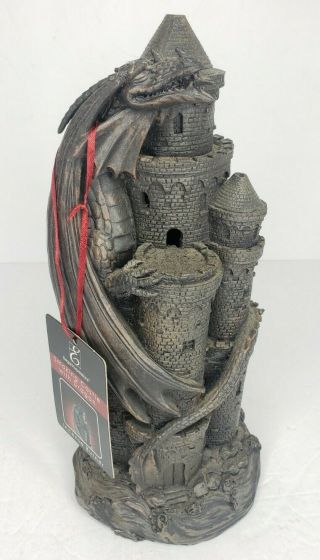 Elegant Expressions - Smoking Castle With Dragon - Incense Burner 12 " Tall