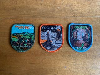 Exclusive Lootcrate Lord Of The Rings Patch Set Of 3 The Shire,  Moria & Mordor