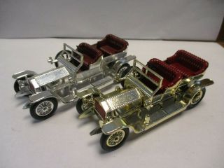 Matchbox Lesney Yesteryear Y - 10 Rolls Royce - Gold & Chrome Plated,  Pair,  Loose