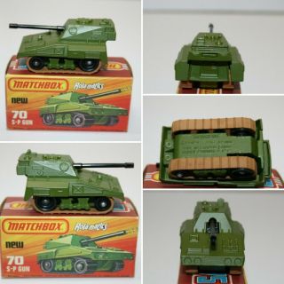 Matchbox Rolamatics - 70 S - P Gun Tank With Box