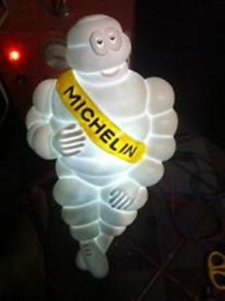 A Michelin Man Doll Figure 17 " Tire There Is Fire White Yellow