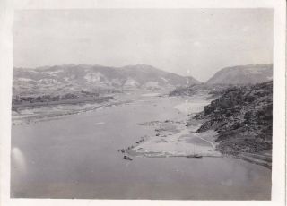 Wwii Snapshot Photo Riverfront At Hanchung (hanzhong) China 1944 Cbi 58