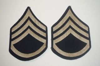 Staff Sergeant Rank Chevrons Woven Twill Patches Pair Wwii Us Army C1658