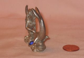 Fine Pewter Mermaid With Dolphin & Crystal Ball; By Spoontiques HM1632 2