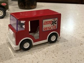 Vintage Old Buddy L Red Toy Diecast Rescue Vehicle Truck Ambulance Made In Japan