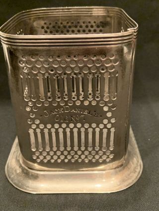 1950 ' s silver plated Jack Daniels No 7 engraved bottle holder caddy 3