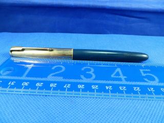Parker 51 Fountain Pen - Blue - 1/10 12ct Gfm Cap - Vac - Fill - 14kt Nib - B