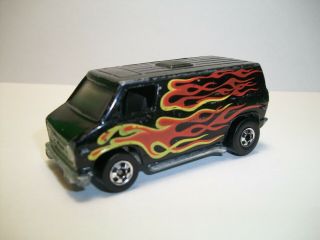 1974 Hot Wheels Black Van With Flames Bw Hong Kong