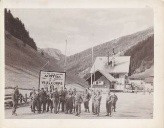 Wwii Photo Us Army Vi Corps Sign At Austrian Border 1945 Austria 117