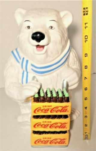 2000 Ceramic Coca - Cola Cookie Jar Polar Bear Delivery 20373.  02 Gibson 12.  5 "