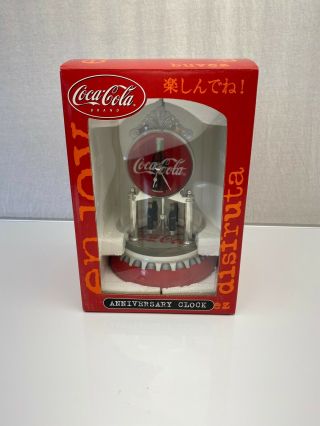 Coca Cola Anniversary Clock Ccm46 7 " Tall Porcelain Base Dial
