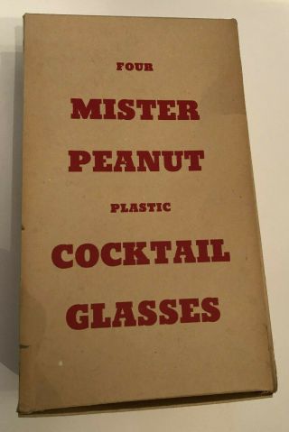 Planters Mr Peanut Plastic Cocktail Glasses Box