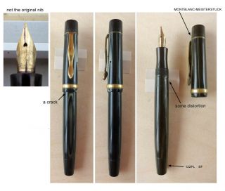 Vintage No.  122 PL Celluloid Montblanc fountain pen - Some damages 2