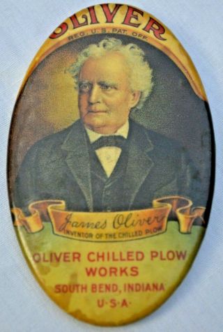 Advertising Pocket Mirror: Oliver Chilled Plow South Bend,  Indiana