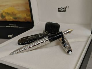 Montblanc Meisterstuck Solitaire Platinum Facet 18k Nib Legrand 146 Fountain Pen