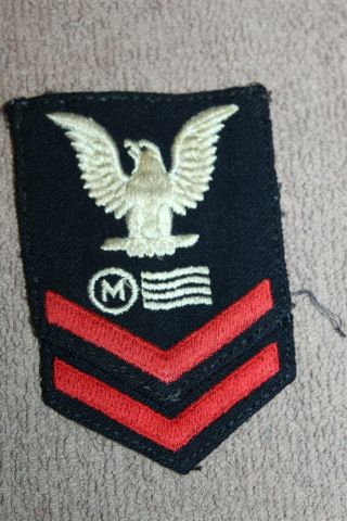 Ww2 U.  S.  Navy Mailman 2nd Class Wool Two Piece Sewn Uniform Rate Patch