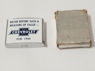 1959 Chevrolet The Line - Tape Measure Of Value,  Vintage Auto Advertising (nos)