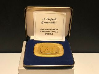 Vintage 1986 John Deere Limited Edition Belt Buckle,  W/case & Box 24 K Gold