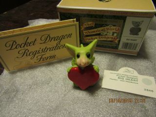 The Whimsical World Pocket Dragons " My Big Heart " W/box Preown Musgrave