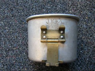 Wwii Era Us Army Canteen Cup With Initials J.  K.  M.  And Ord Marked On Side