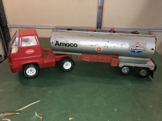 Vintage Ertl Tonka Amoco Oil Tanker Semi Truck Gas Trailer Hauler Toy