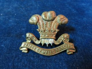 Orig Ww2 Cap Badge " Prince Of Wales Rangers "