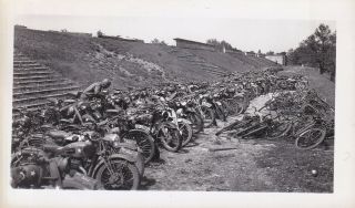 Wwii Photo 3rd Army Us & German Motorcycles Bicycles Bikes Nuremberg 64