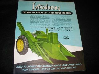 4 John Deere Corn Picker Furrow Insert Advertising Brochures