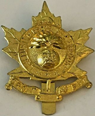 Wwii Les Fusiliers De Sherbrooke Queens Crown Cap Badge
