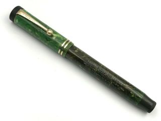 Uncommon Vintage C1928 Parker Duofold Special Osmia Jade Green Fountain Pen 14k