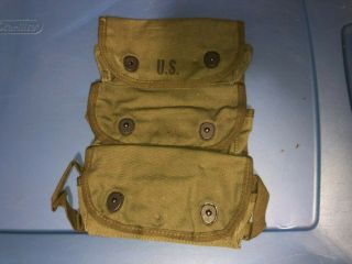 World War Ii Us Army Grenade Pouch Dated 1945