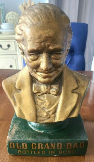 Old Grand Dad Bourbon Statue Bust Head 100 Proof Bottled Bond Kentucky