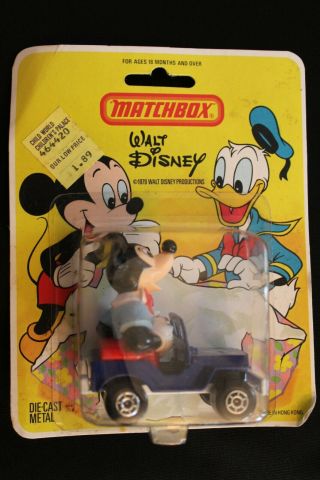 Vintage 1979 Nos Matchbox - Wd - 5 Walt Disney Mickey Mouse Mail Jeep