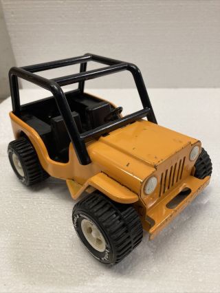 Vintage Tonka Orange Jeep Cj7 Pressed Steel & Plastic