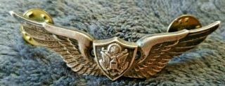 Ww2 Sterling Silver Air Forces Bomber Pilot Aviator Military Wing 22m Marked