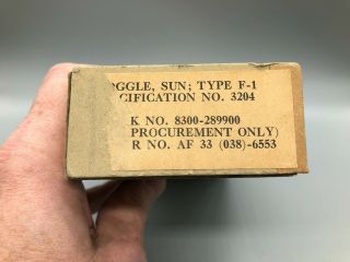 Ww2 Us Army Usaaf Type F - 1 Pilot Sun Goggles Sunglasses Box Only