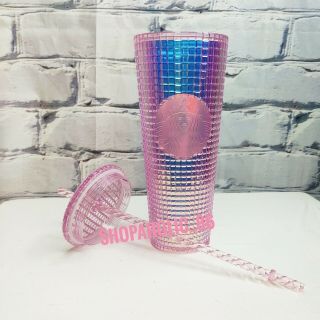 Starbucks 2020 Holiday Pink Grid Disco Cold Cup Christmas Cold Cup Tumbler