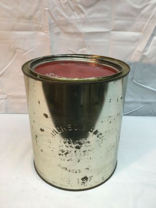 Vintage Jackson Booth 1 Gallon Oyster Tin Can With Red Lid Va 197