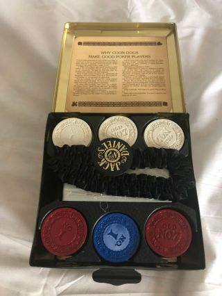 Vintage Jack Daniels Whiskey Old No.  7 Poker Chip Set In Tin - From The 80 