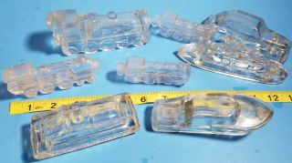 Vintage Glass Candy Containers Boats Ships Tank Cars Train Engines (l9)