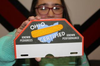 Ohio Certified Seed Corn Farm License Plate Topper Gas Oil Porcelain Metal Sign